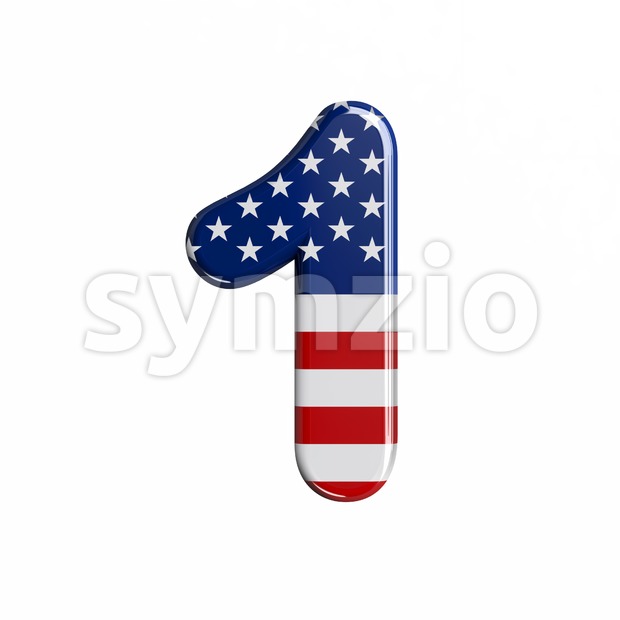 american number 1 - 3d digit Stock Photo
