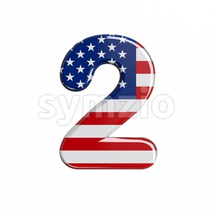 american digit 2 - 3d number Stock Photo
