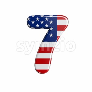 american number 7 - 3d digit Stock Photo