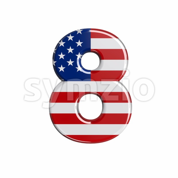 american digit 8 - 3d number Stock Photo