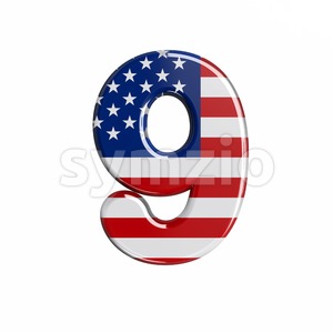 american number 9 - 3d digit Stock Photo