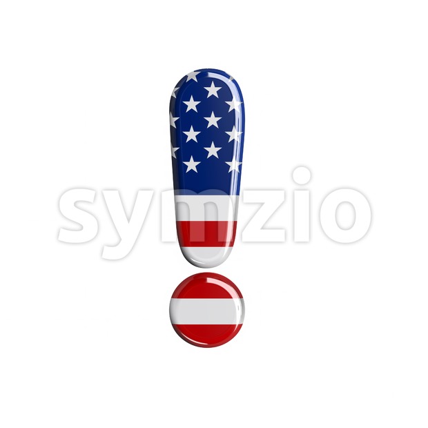 american exclamation point - 3d symbol Stock Photo