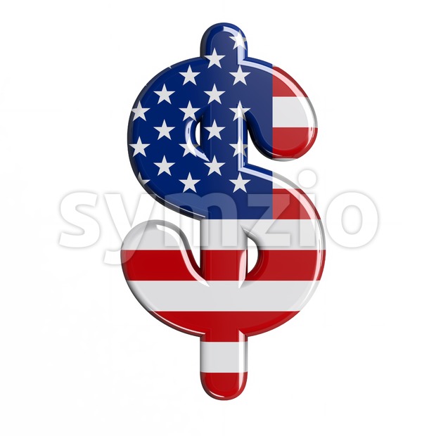 american dollar currency sign - 3d money symbol Stock Photo