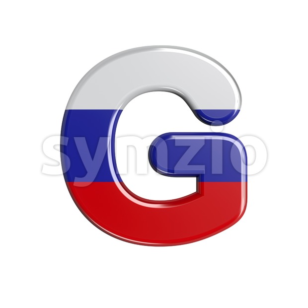 Upper-case Russia character G - Capital 3d font Stock Photo