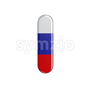 Uppercase Russia flag font I - Capital 3d letter Stock Photo