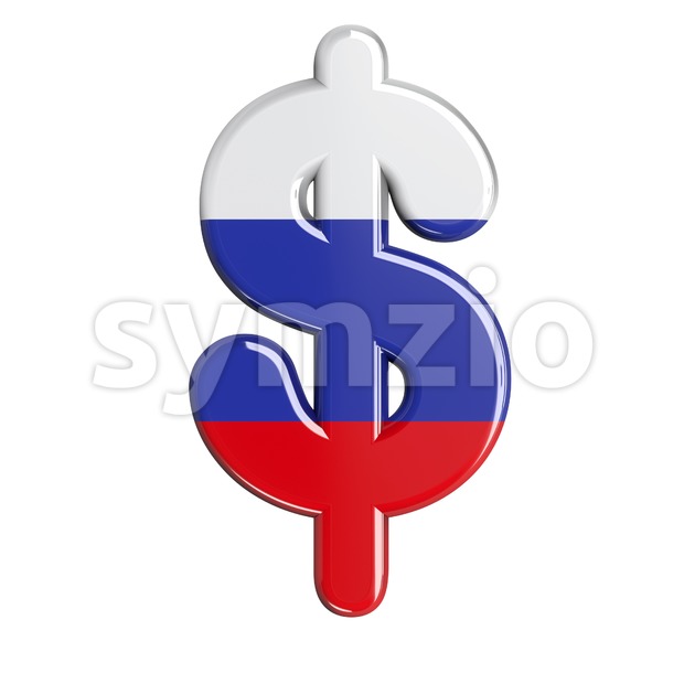 Russian dollar currency sign - 3d money symbol Stock Photo