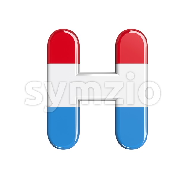 Luxembourg 3d letter H