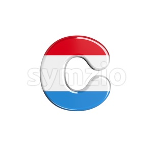 Small Luxembourg font C - Lowercase 3d character Stock Photo