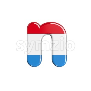 Lower-case Luxembourg letter N - Small 3d font Stock Photo