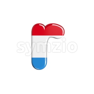 Small Luxembourg character R - Lower-case 3d letter Stock Photo