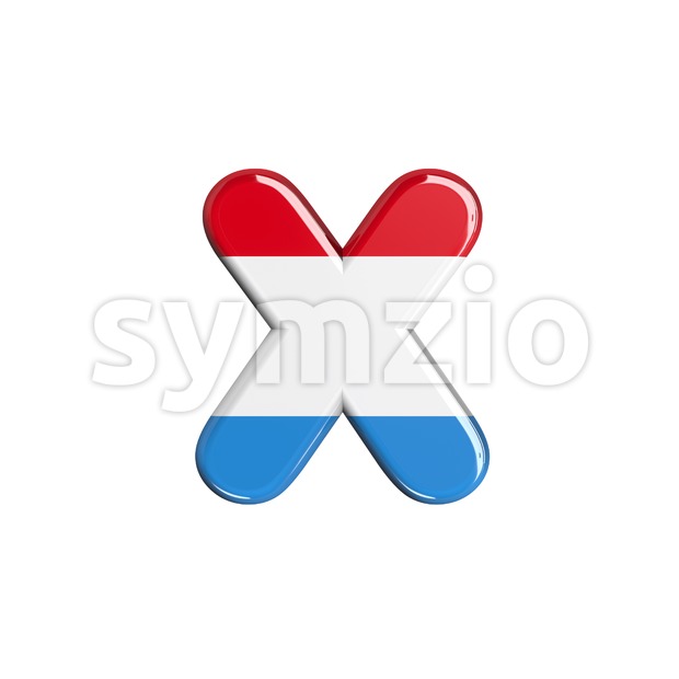 Luxembourg 3d font X - Small 3d letter Stock Photo