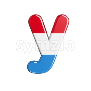 Lowercase flag of Luxemboug character Y - Small 3d letter Stock Photo