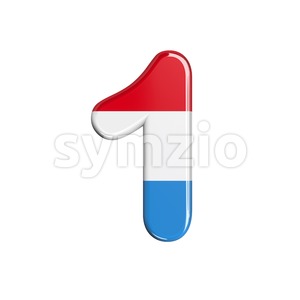 Luxembourg number 1 - 3d digit Stock Photo