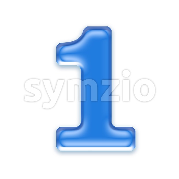 blue jelly number 1 - 3d digit Stock Photo