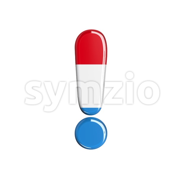 Luxembourg exclamation point - 3d symbol Stock Photo