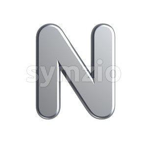 aluminium font N - Capital 3d letter Stock Photo