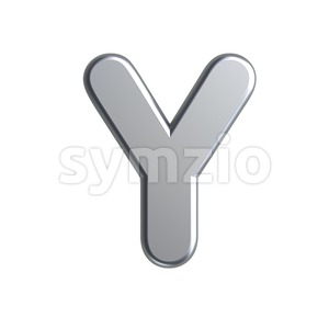 Upper-case metal font Y - Capital 3d character Stock Photo