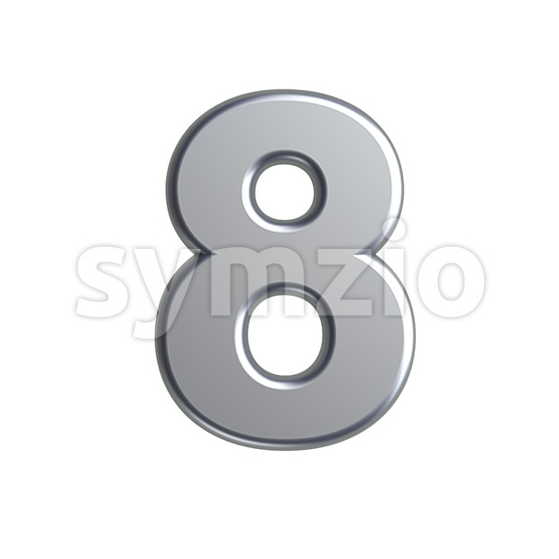 metal digit 8 - 3d number Stock Photo