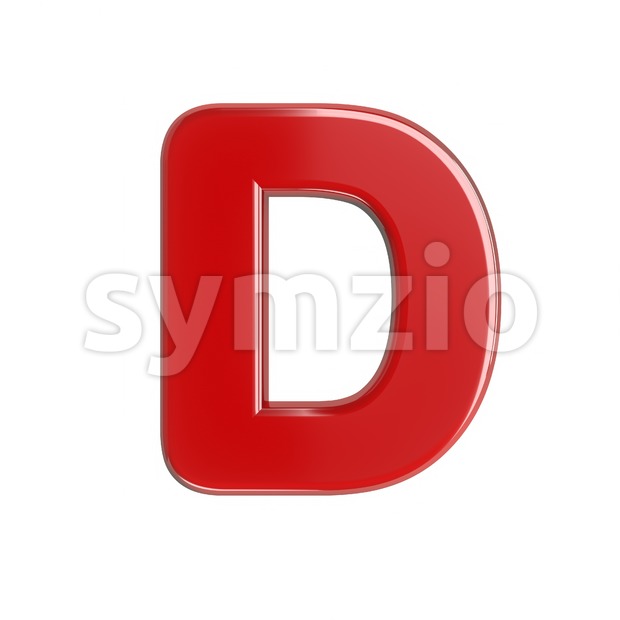 glossy red font D - Capital 3d character Stock Photo