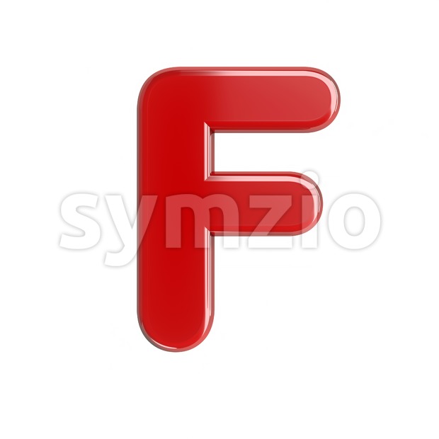 red letter F - Upper-case 3d font Stock Photo