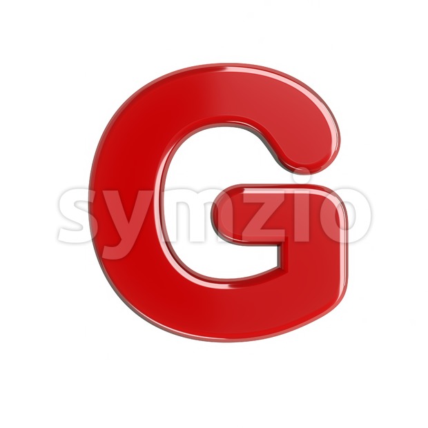 Upper-case red character G - Capital 3d font Stock Photo