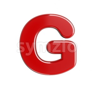 Upper-case red character G - Capital 3d font Stock Photo