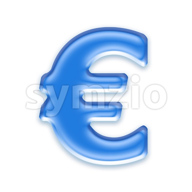blue jelly euro currency sign - 3d business symbol Stock Photo