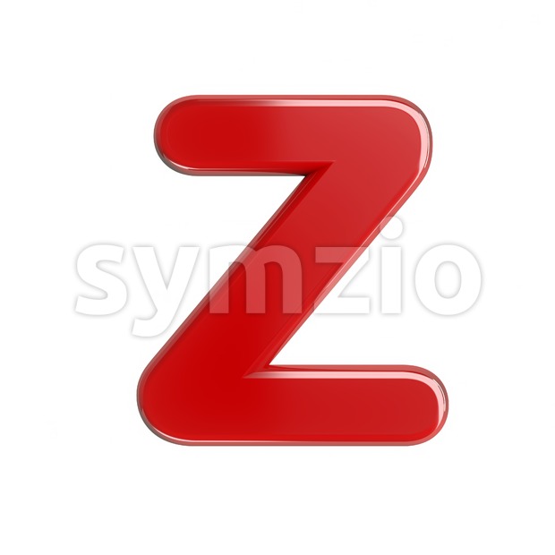 glossy red letter Z - Upper-case 3d font Stock Photo