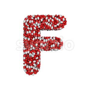 pills letter F - Upper-case 3d font Stock Photo