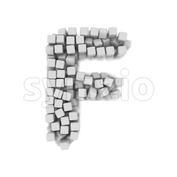 cube letter F - Upper-case 3d font Stock Photo