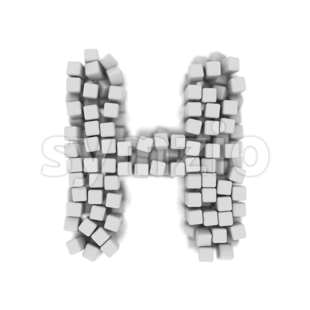 cube 3d letter H - Upper-case 3d character Stock Photo