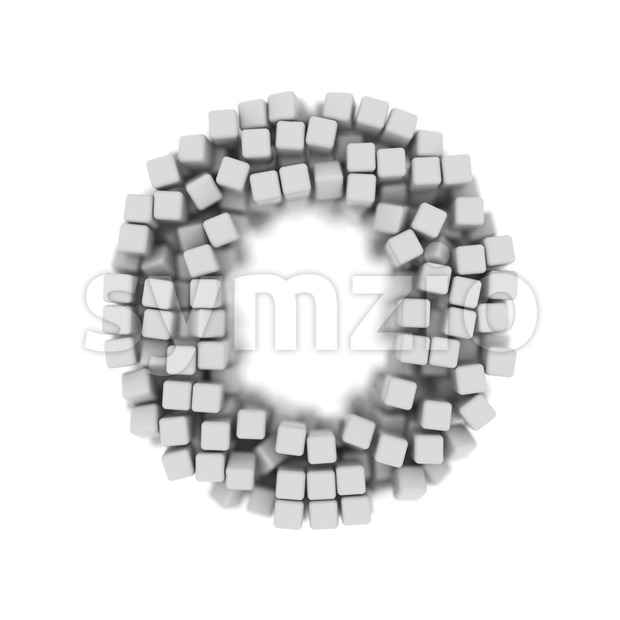 3d Upper-case letter O covered in 3d cube - Capital 3d font Stock Photo