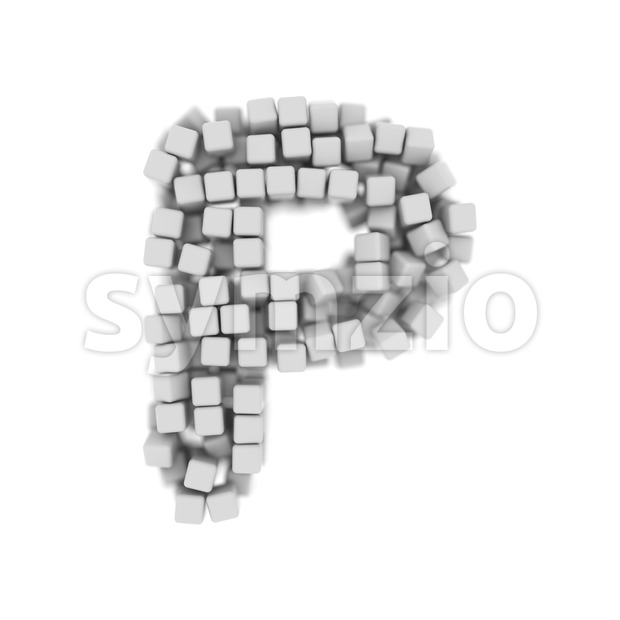 Upper-case 3d cube character P - Capital 3d font Stock Photo