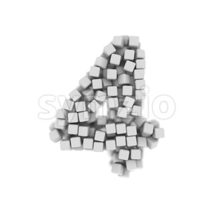 Digit 4 made of 3d cubes - 3d number Stock Photo
