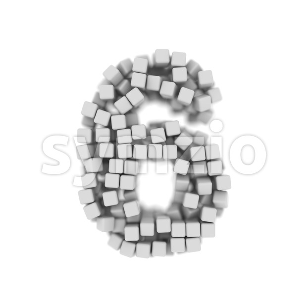 cube digit 6 - 3d number Stock Photo
