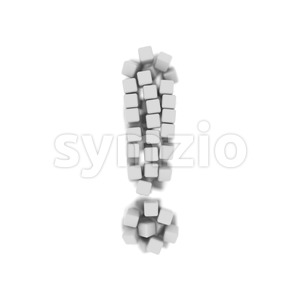 cube exclamation point - 3d symbol Stock Photo