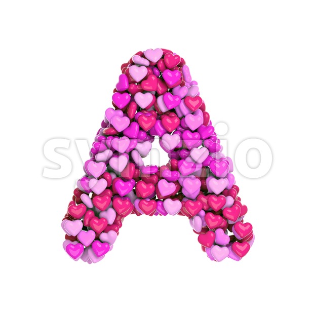 Valentine letter A - Capital 3d character Stock Photo