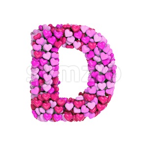 love font D - Capital 3d character Stock Photo