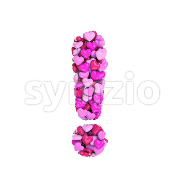 Valentine exclamation point - 3d symbol Stock Photo