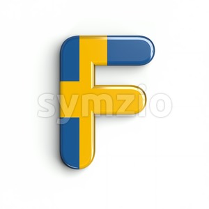 sweden letter F - Upper-case 3d font Stock Photo
