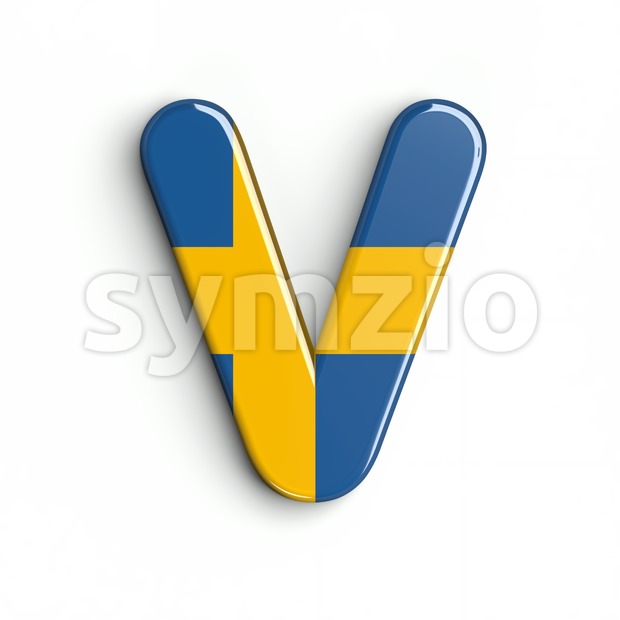 Capital sweden letter V - Upper-case 3d character Stock Photo