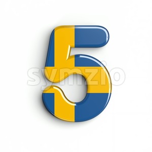 sweden number 5 - 3d digit Stock Photo