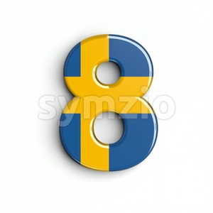 sweden digit 8 - 3d number Stock Photo