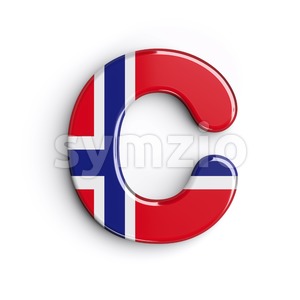 3d Norway font C - Capital 3d letter Stock Photo