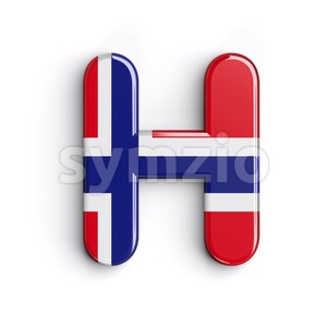 Norway 3d letter H - Upper-case 3d character Stock Photo