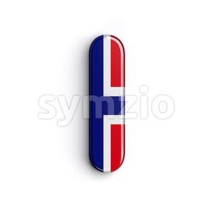 Uppercase norwegian flag font I - Capital 3d letter Stock Photo