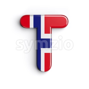 Norway national flag character T - Uppercase 3d letter Stock Photo