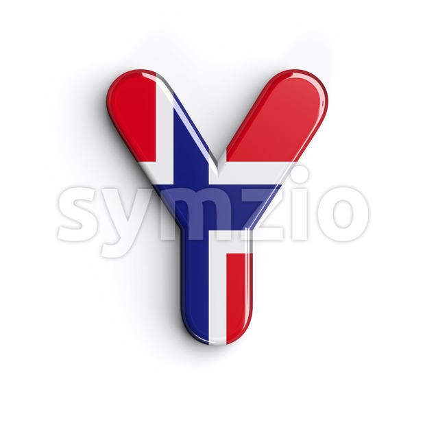 Upper-case Norway font Y - Capital 3d character Stock Photo