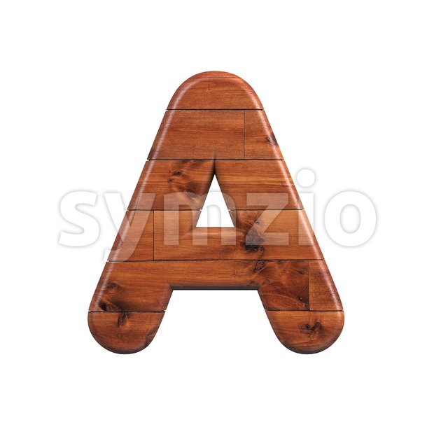 wooden letter A - Capital 3d character Stock Photo