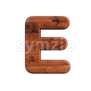 wood plank character E - Capital 3d letter Stock Photo